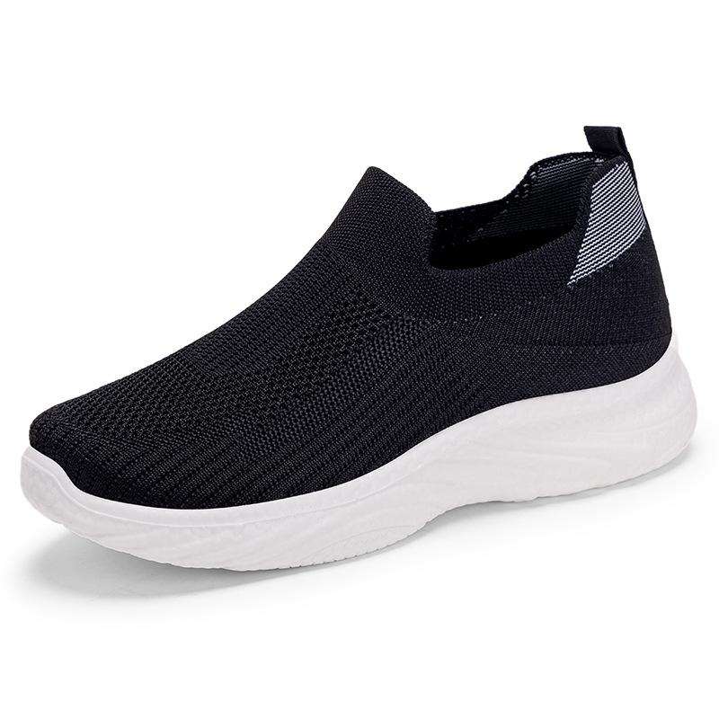 Shoes women's summer new casual single shoes lazy one pedal breathable socks shoes light soft sole not tired feet women's shoes