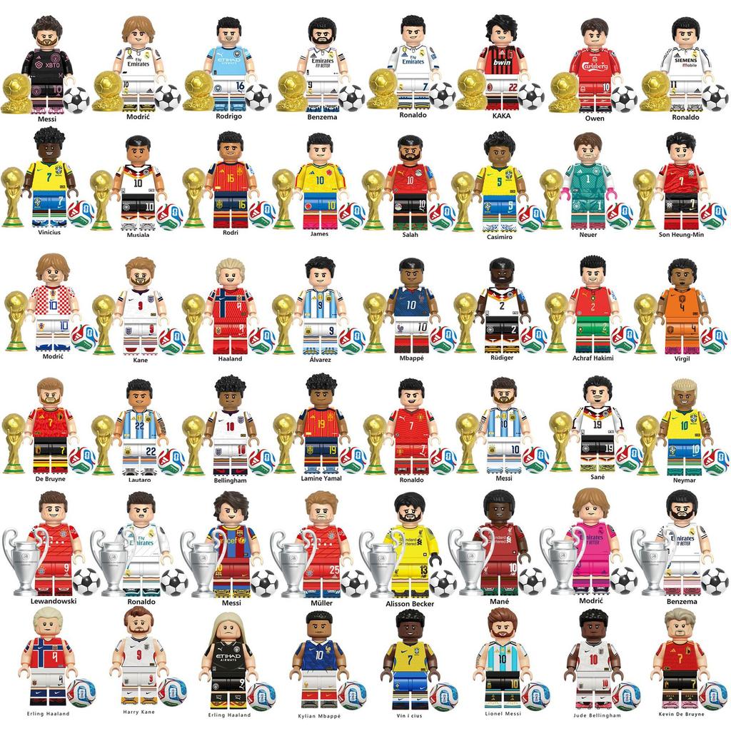 Fußballspieler Bausteine Mini-Figuren Star-Athlet Modell Ornament Montage Spielzeug Packung