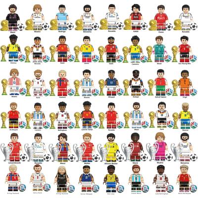 Jucător de Fotbal Blocuri de Construcție Mini Figurine Model Atlet Stea Ornament Jucărie de Asamblat Pachet
