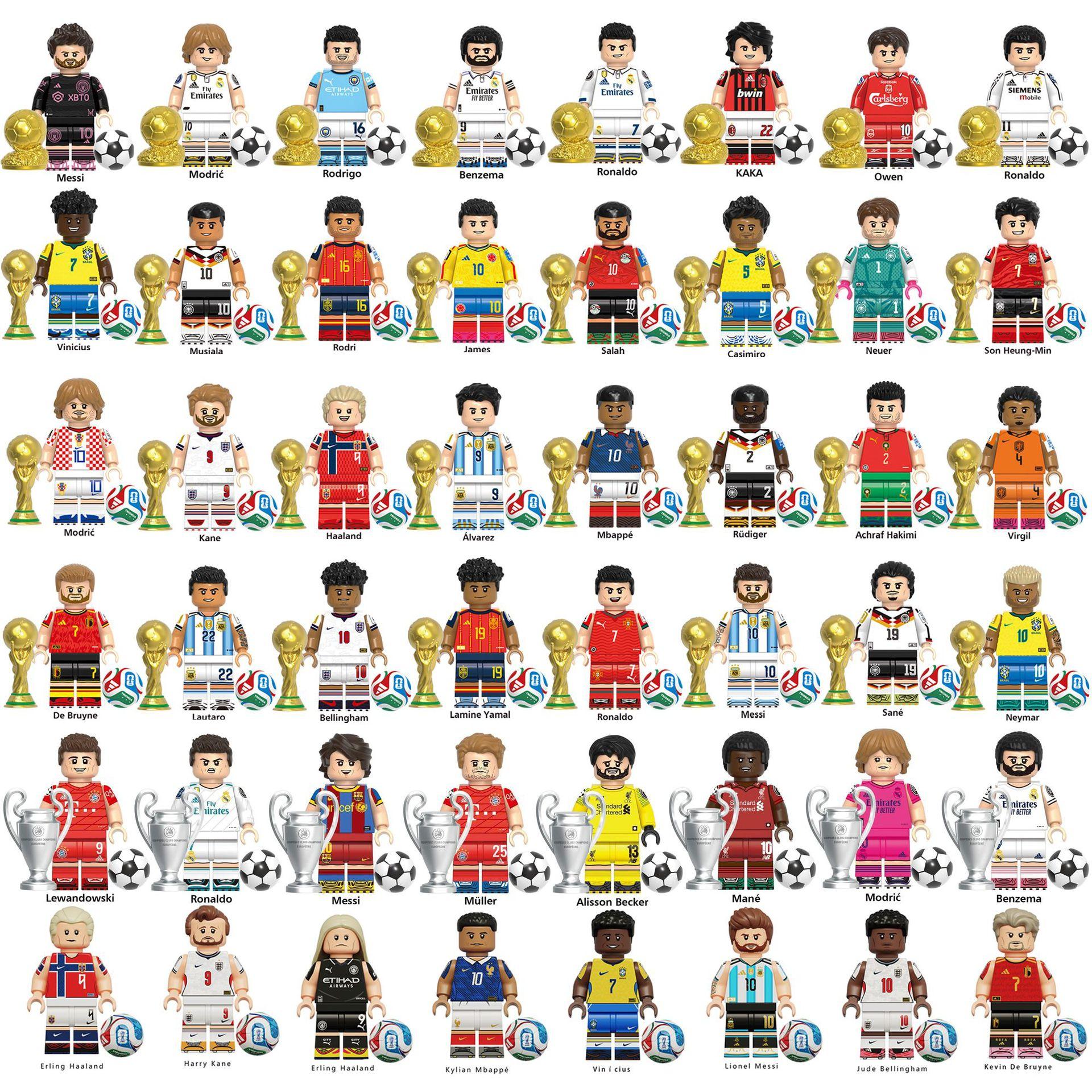 Bloques de Construcción de Futbolistas Mini Figuras Modelo de Atleta Estrella Adorno Juguete de Ensamblaje Paquete G0156  8pcs