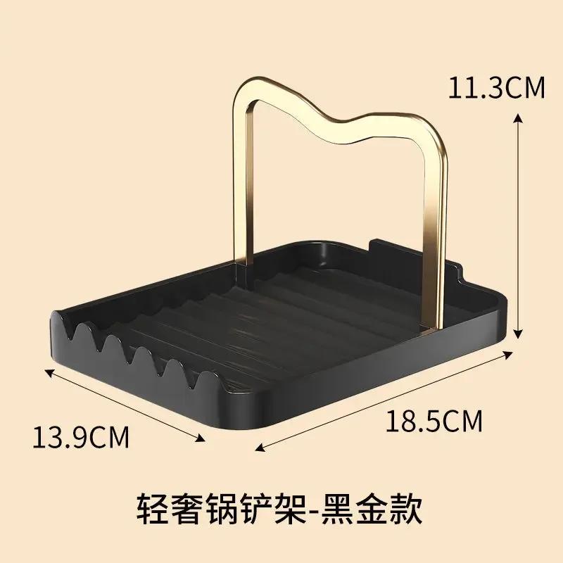 Space Aluminum Kitchen Pot Cover Rack, Table Top Shelf, Spoon, Cooking Shovel, Pot Shovel Rack, Collecting Rack