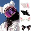 Plush Ear Helmet Decoration With Bell Bowknot Multiple Ski Colors Cute Accessories Helmet Ornament Helmet Motorcycle V2t7