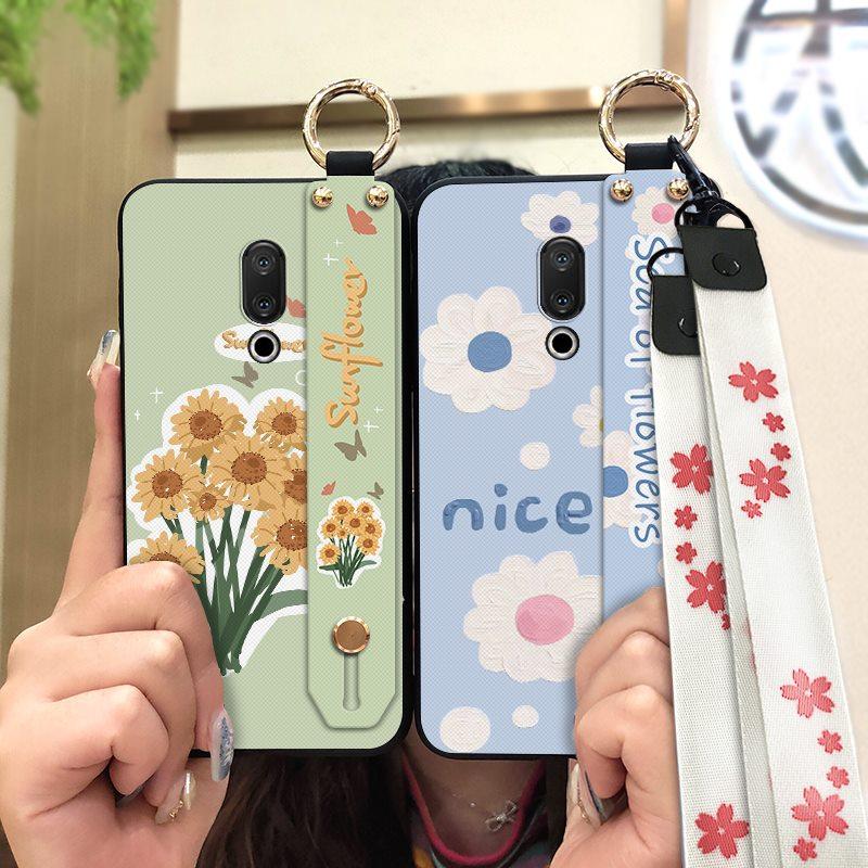 Anti-dust Wristband Phone Case For Meizu 15/15 Lite Back Cover Soft case Anti-knock Lanyard Durable Fashion Design Ring