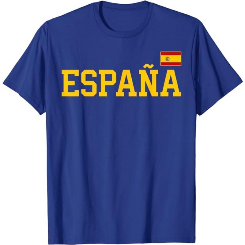 Spain Soccer Ball Spain Flag Jersey - Spanish Football Fan T-Shirt Spanish Flag Red España Graphic Tee Top Espana Support Outfit