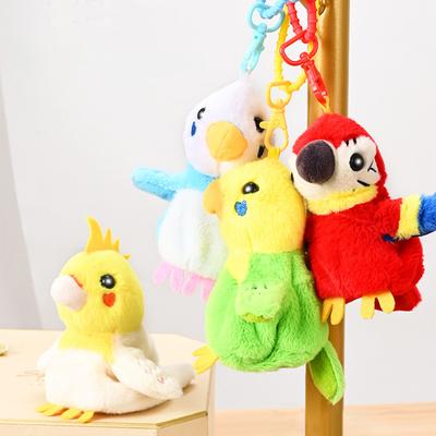 Niedlicher Elektrischer Schreie Papagei Schlüsselanhänger Tasche Quiekender Beweglicher Flügel Vogel Plüschtier Kinder Plüschtier gefüllt Simulation Haustiere Puppe