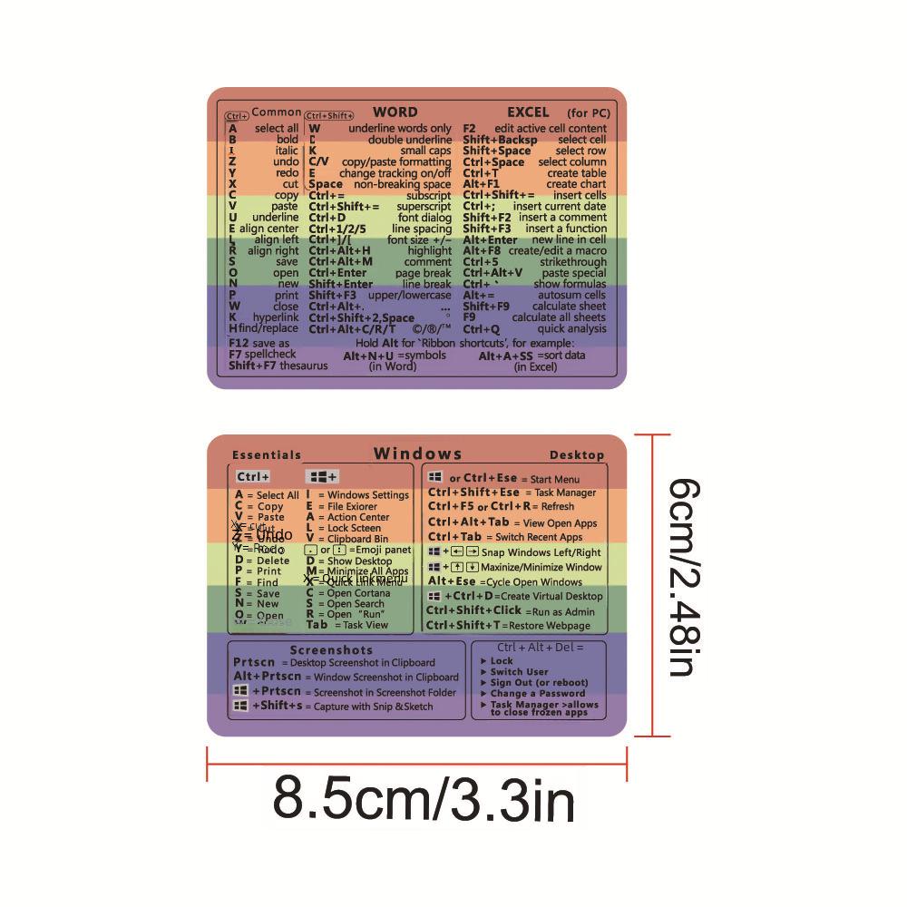 Windows/Word Keyboard Shortcut Sticker Set for Laptop Decoration