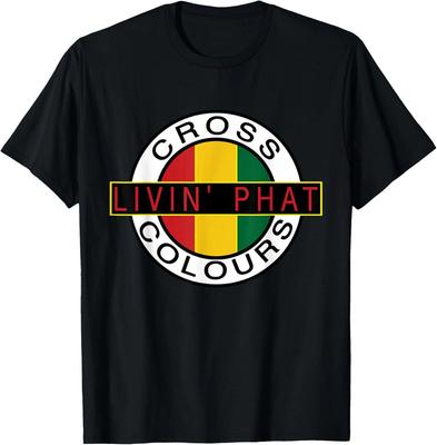 CROSS COLOURS Retro Graphic 1990's Vintage Unisex-Adult T-Shirt Tops