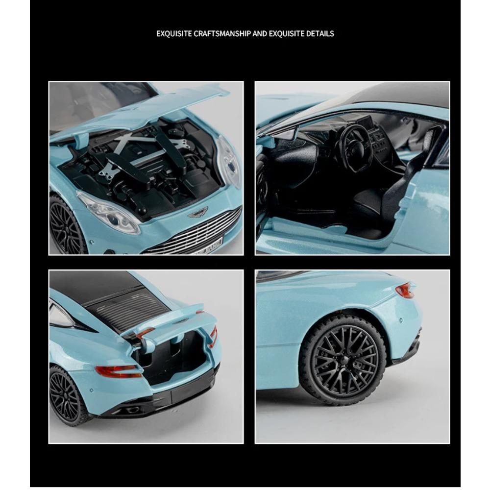 1/32 Aston Martin DB12 GT Volante Supercar Model Samochodu Ze Stopu Dźwięk i Światło Zabawka dla Dzieci Kolekcjonerskie Prezent na Urodziny