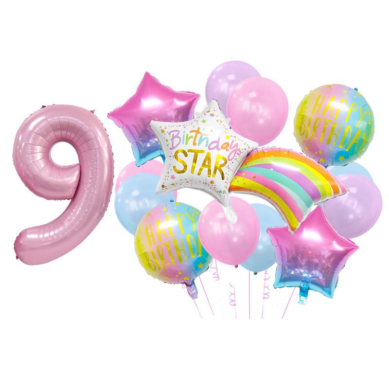 

Color Dream Birthday Meteor Aluminum Film Balloon Set Birthday Party Background Decoration Fantasy Meteor Set 9