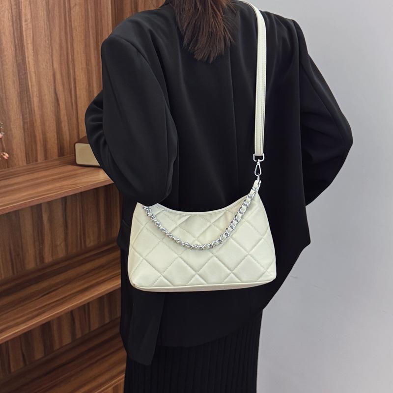 

Премиальная ароматная сумка Ромб 202 Новая модная сумка-тоут Цепь Универсальная нишевая сумка на плечо/кроссбоди 27*9*19 бежевый