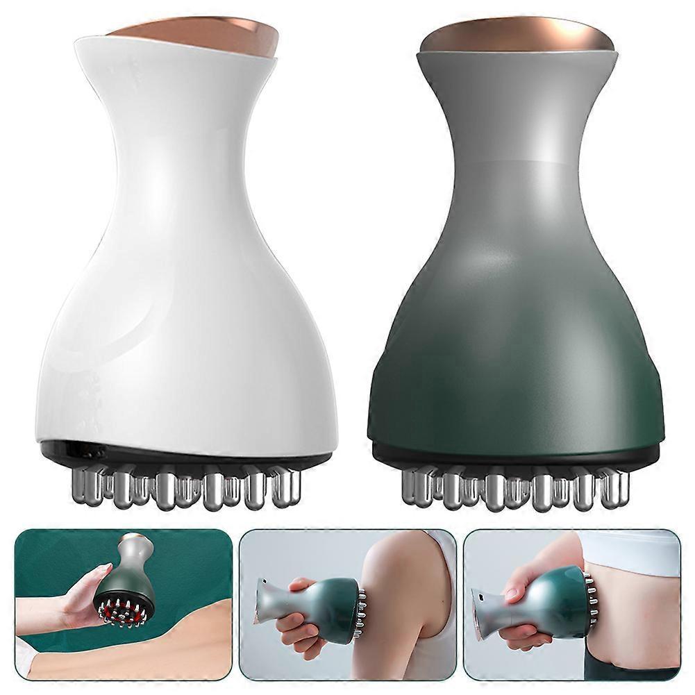 Electric Handheld Lymphatic Drainage 35 Speed Massager with Red Light, Heat & Vibration - Cordless Anti Cellulite Massage Tool