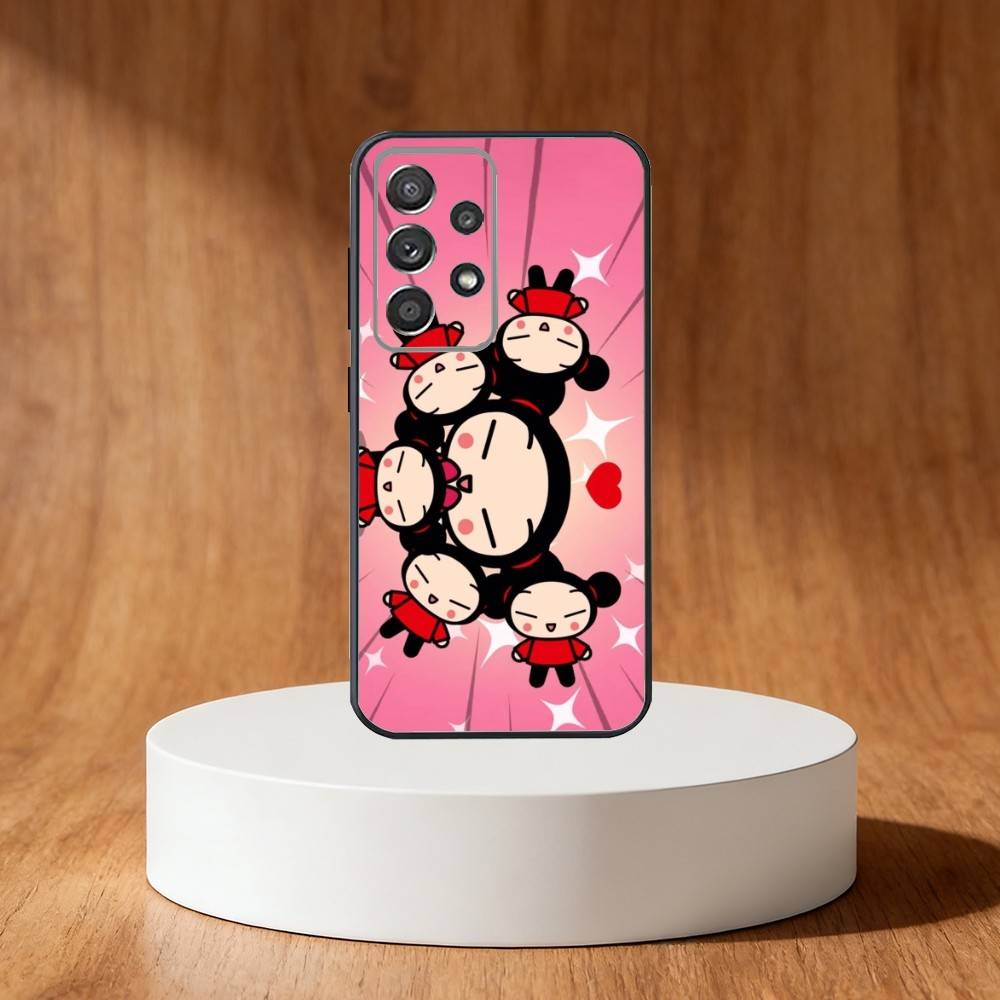 Pucca Cute Love Phone Case For Samsung S25,S24,S21,S22,S23,S30,Ultra,S20,Plus,Fe,Note,10,9,5G Black Cover