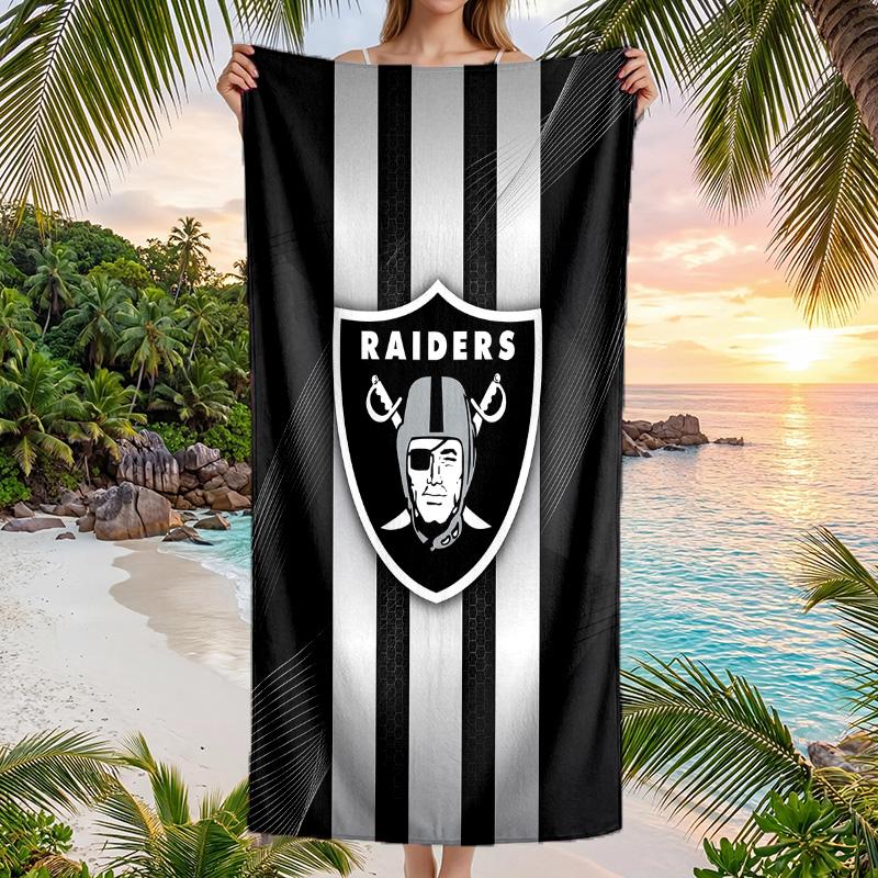 Las Vegas Raiders Fashion Beach Towel Portable Soft Quick Dry Towel For Swimming Camping Holiday Use