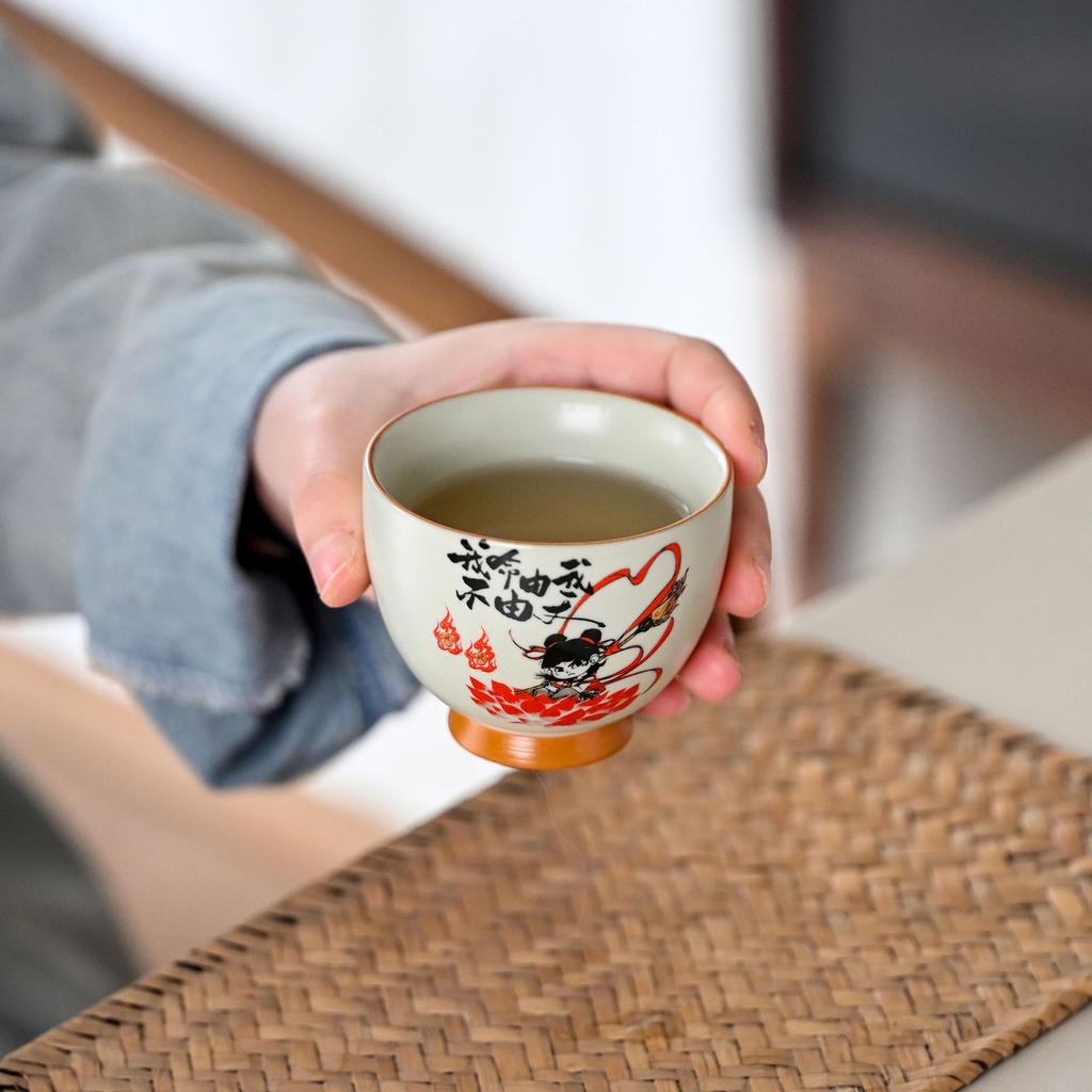 Ru Kiln Nazha Teacup Master Cup High-End Qingru Personal Special Master Cup With Gift Tea Set Qingru Teacup