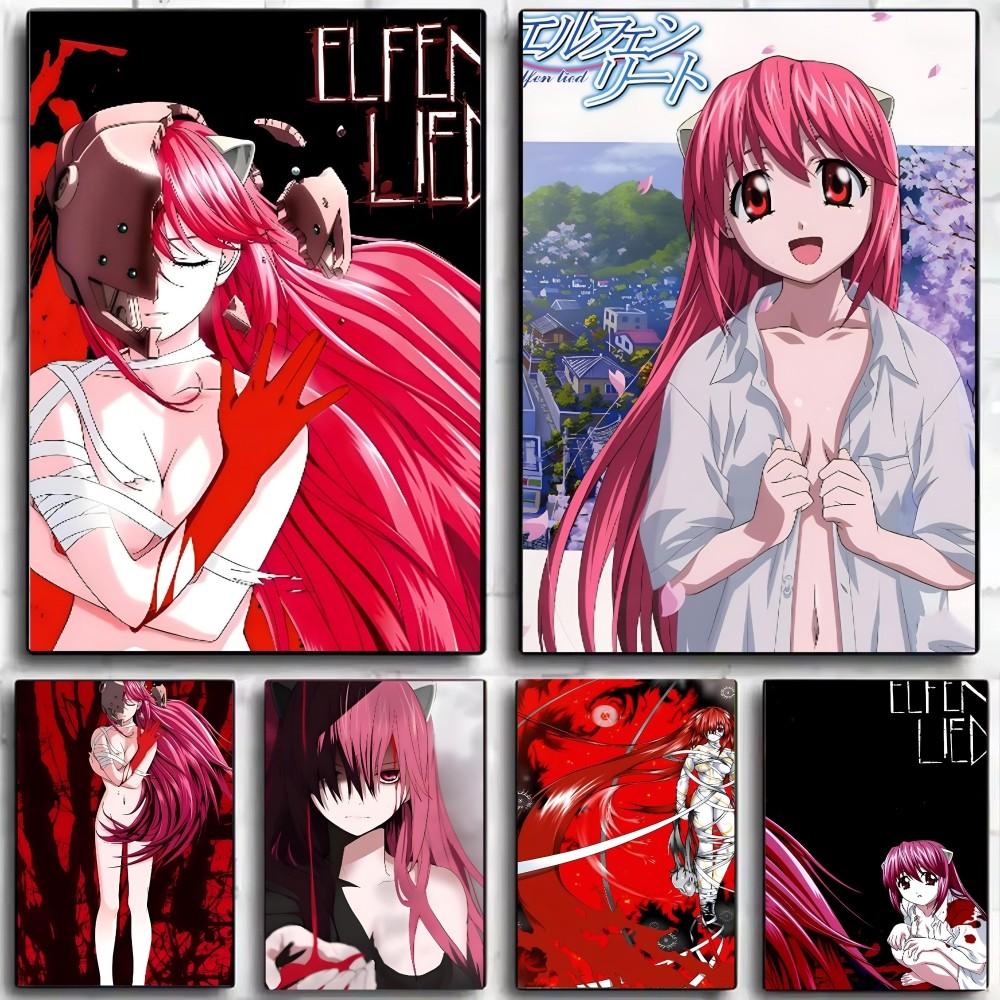 1pc Hot Classic Japanese Retro Elfen Lied Anime Poster HD Posters Home Room Bar Cafe Decor Art Wall Painting Picture