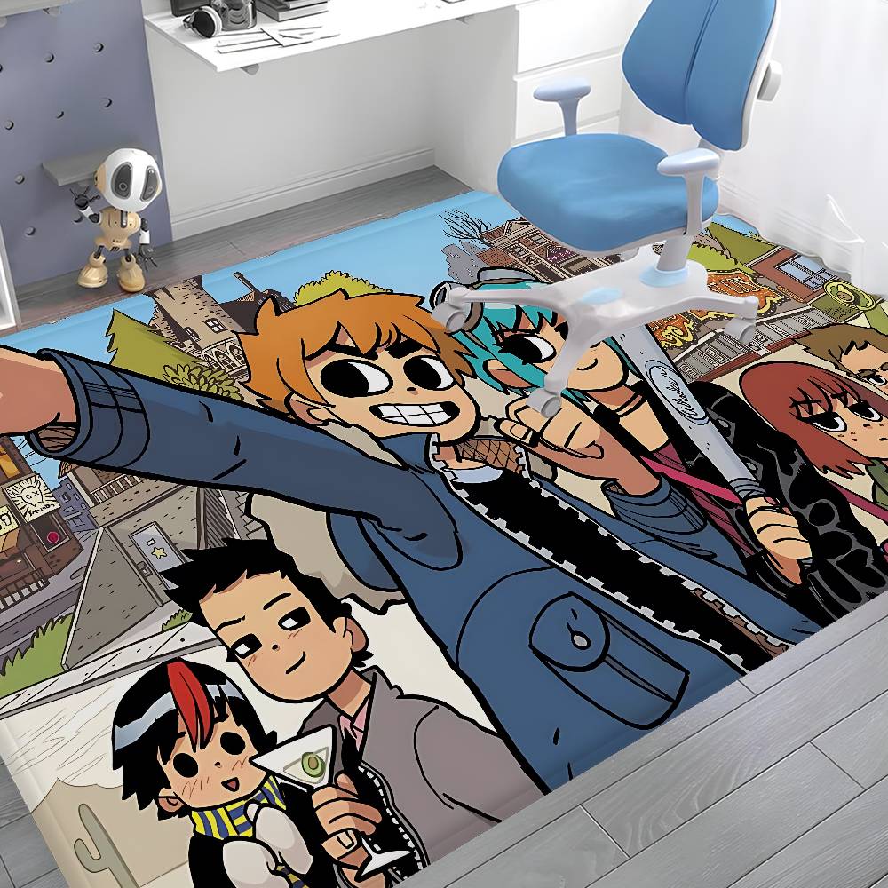 Scott Pilgrim Room Mats Anti-slip Absorb Water Long Strip Cushion Bedroon Mat Welcome Doormat
