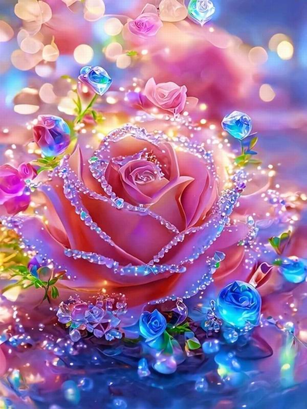 

Алмазная картина, новая коллекция 2024, розовая роза, сделай сам, полная квадратная круглая дрель, стразы, вышивка, цветочная мозаика, наборы для вышивки крестом Square drill 40x50cm