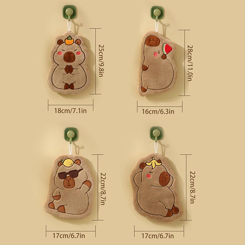Cartoon Handtuch Niedliches Wasserschwein Hängehandtuch Küche Badezimmer Gesichtswaschlappen Meerschweinchen Korallenfleece Schnelltrocknendes Handtuch
