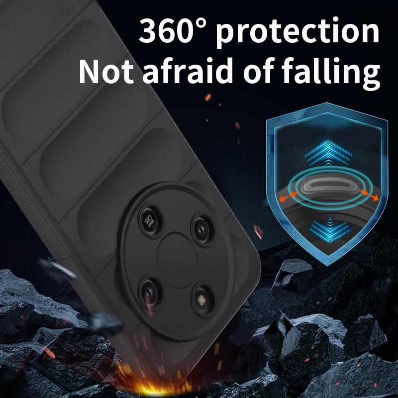 Shockproof Shield Phone Case For Honor Magic 8 Lite X9D X70 Soft TPU Frame Flannel Lining Four-Corner Airbags Protective Cover