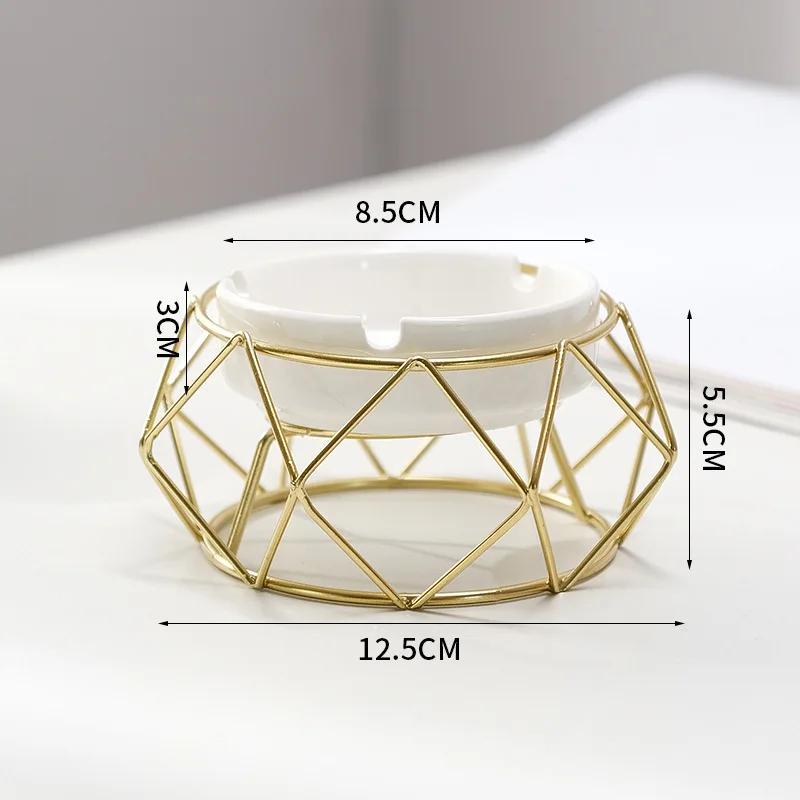 Ashtray with Shelf Living Room Decoration Geometric Ashtray Ornaments Creative Home Modern Trend Office Ceramic Ashtray