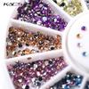 kads 1.5MM Circle AB Color 600pcs 12 Colors Rhinestones Wheel Nail Art Decorations Manicure Shine Diamond Nails Decoration