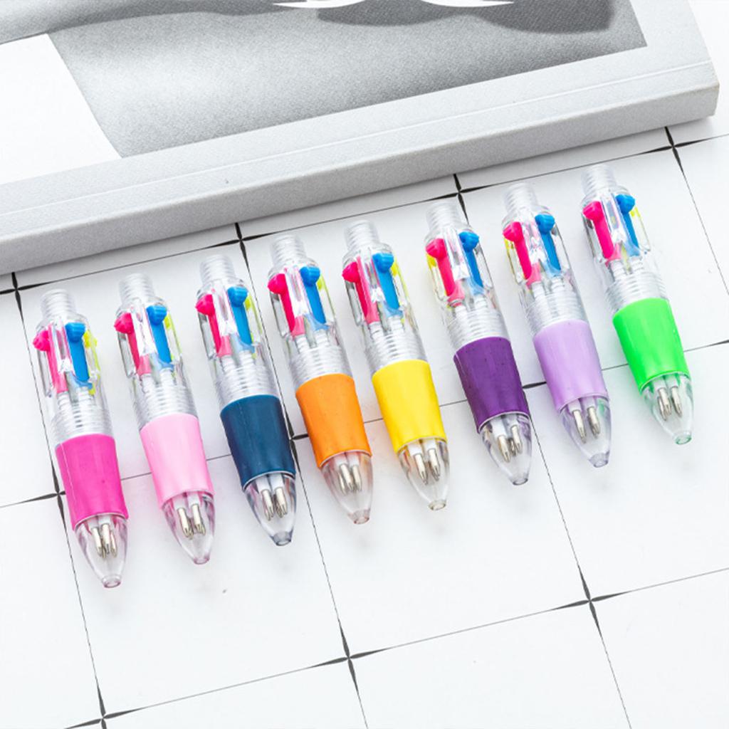 10 Pcs Multicolor Pen 4 In 1 Retractable Ballpoint Pen Small Ballpoint Pen School Office Supplies for Writing