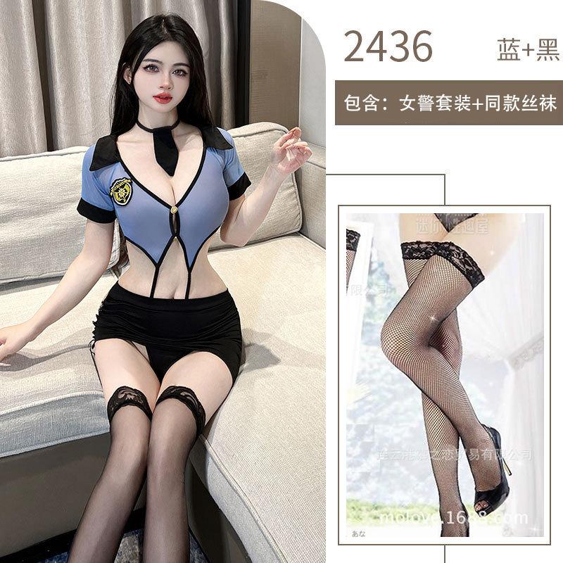 Sexy sex uniform one-piece hip-wrapped professional suit, hollowed out on the bed, free of charge, training instructor uniform