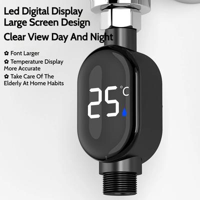 Schwarzes Badezimmer LED-Display 0℃~99℃ Zuhause Wasser Dusche Thermometer Wasser Genaue Temperaturmessung Smart Meter Badezimmer