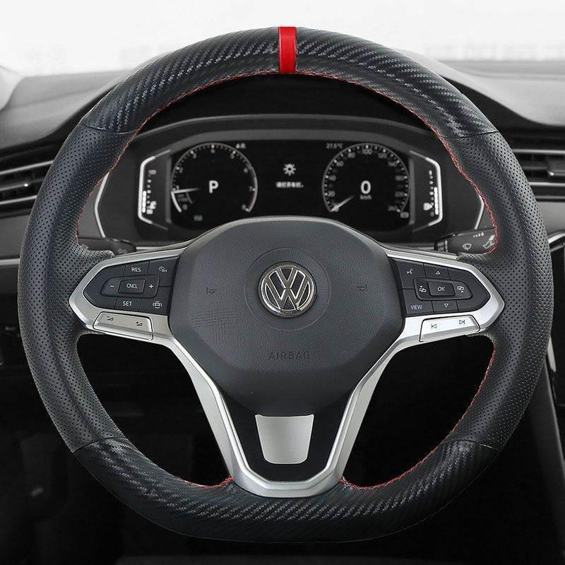 Hand Stitched Genuine Leather Steering Wheel Cover VW Lavida Lamando Passat Bora Magotan T-Roc Tayron