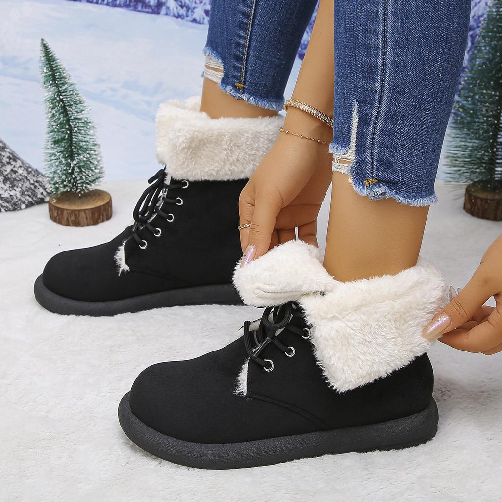 Women's Winter Boots Low Heels Women Boots with Fur Warm Winter Shoes Women Snow Boots Ankle Botas Mujer Winter Footwear Female