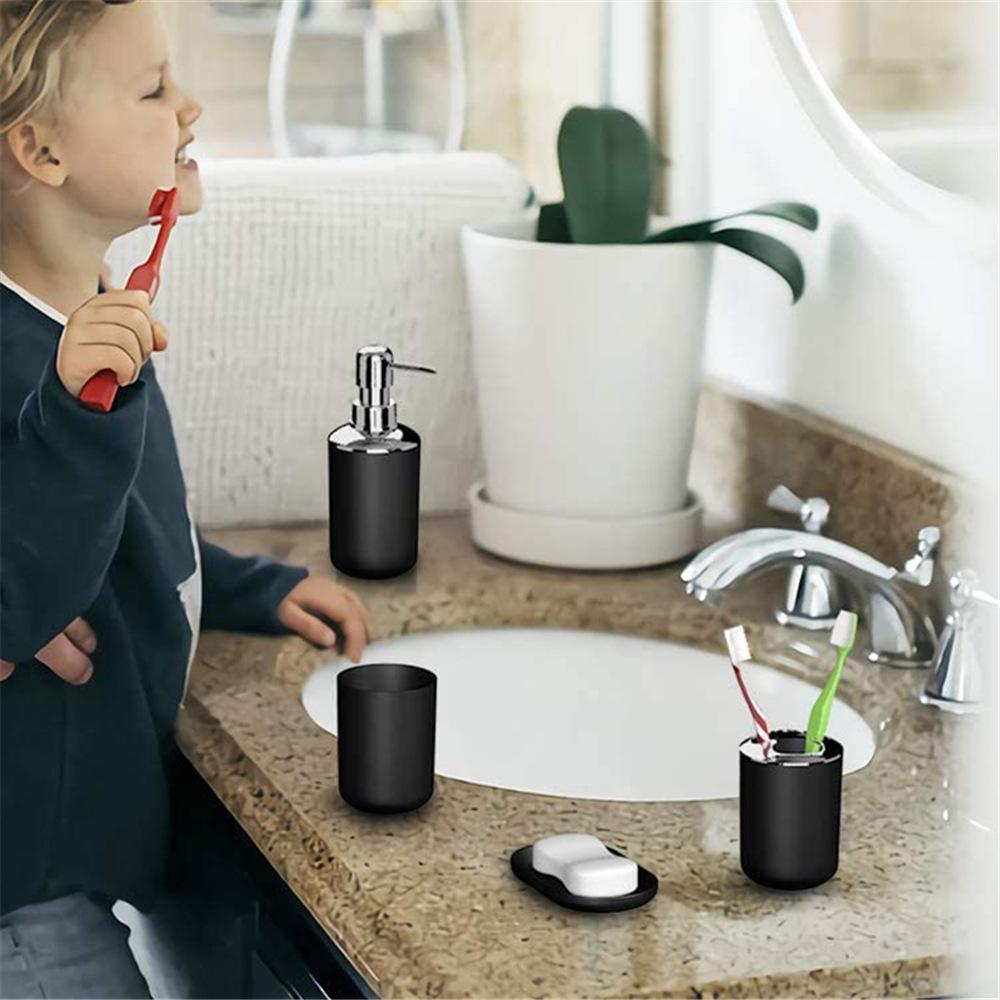 Bathroom Accessory Set,6 Piece Gift Set,Toothbrush Holder,Toothbrush Cup,Soap Dispenser,Soap Dish,Toilet Brush Holder,Trash Can