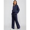 Women's  Half-Zip Sweatshirt And Wide Leg Pants Casual Loungewear Set