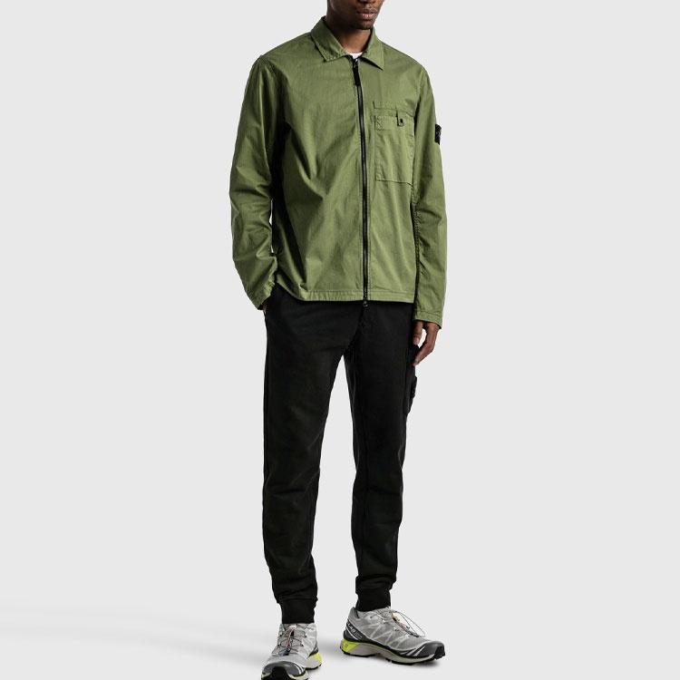 STONE ISLAND Supima Cotton Shirt Jacket 'Olive' Men's 761512619-V0058