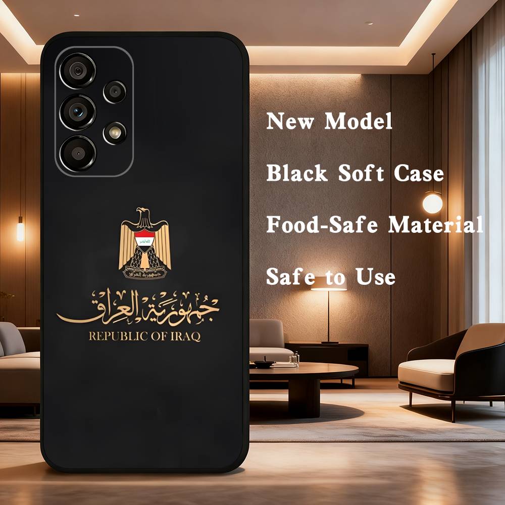 Nation I-Iraq Flag Phone Case For Samsung Galaxy A73,31,32,72,41,J7,8,9,53,52,71,22,Note Soft Black Silicone Cover SamsungA32 4G