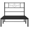 Vidaxl Metal Bed Frame with Headboard, Black, 90X190 Cm