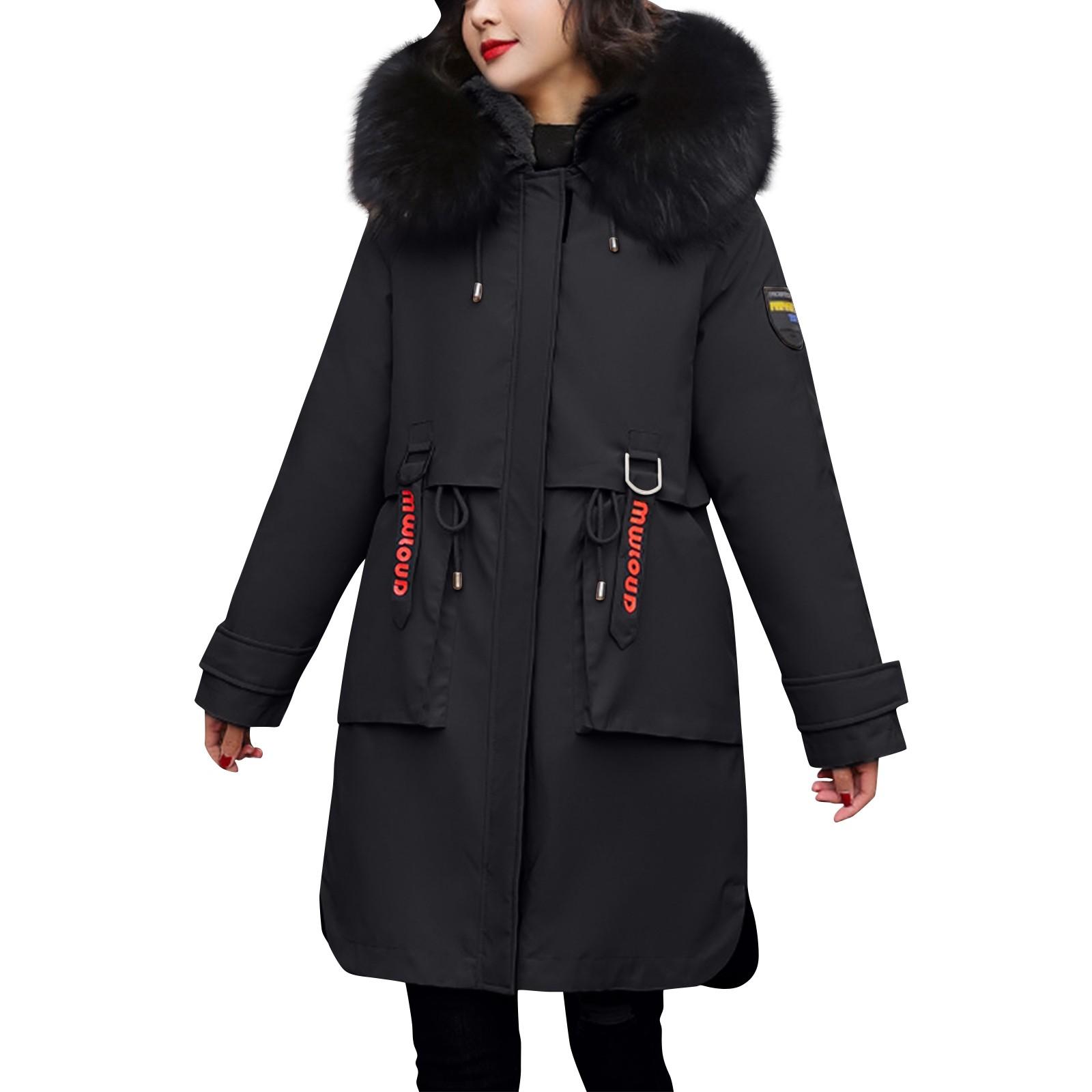 

Женский пуховик, теплая хлопковая одежда, свободное пальто, хлебный костюм, утепленное теплое пальто M чёрный