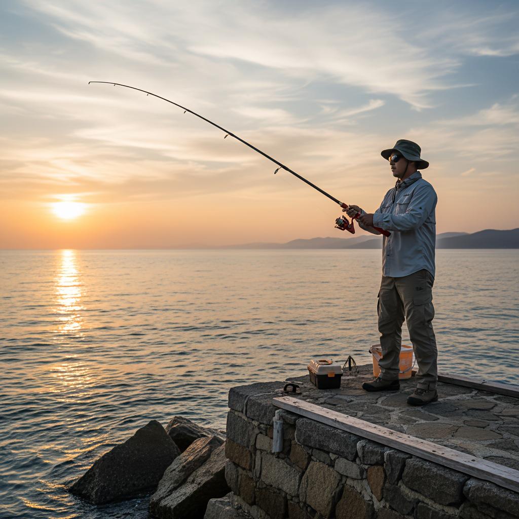 

Long-Casting Ocean Beach Fishing Rod 2.1m червоний