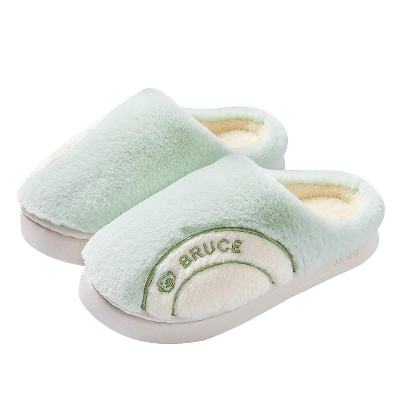 Cotton slippers spring and autumn ladies winter home use indoor warm non-slip home couple winter plush men