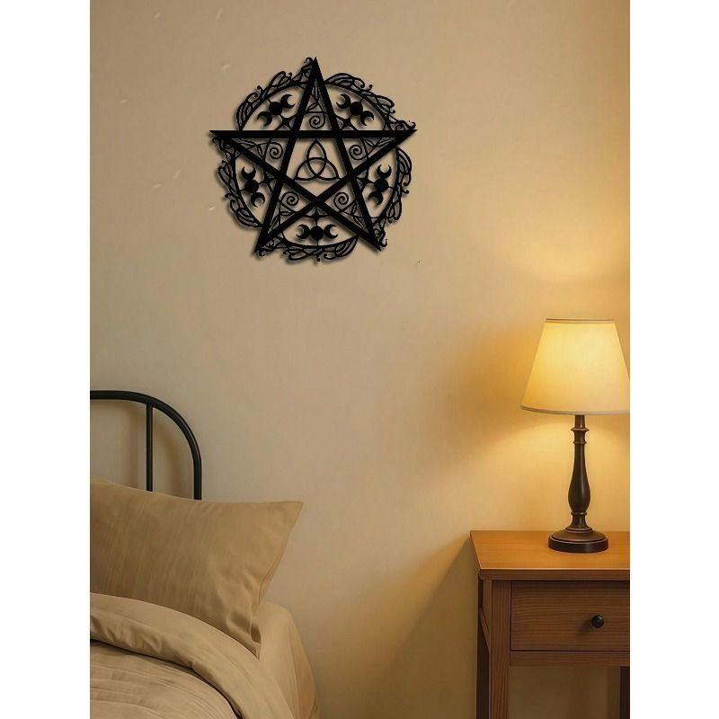 Forged Metal Wall Art Moon and Stars Gothic Boho Decor Living Room Bedroom Gift