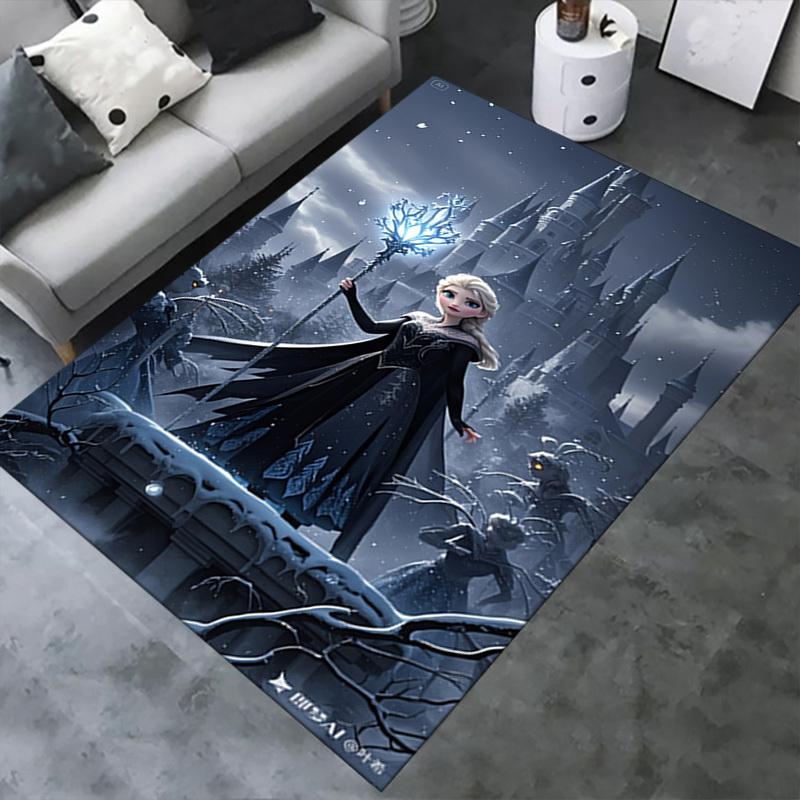 3D Printed Elsa,Frozen,Magic Anti-Slip Rug - Machine Washable Office Rug for Living Room, Bedroom, Office - Multiple Sizes