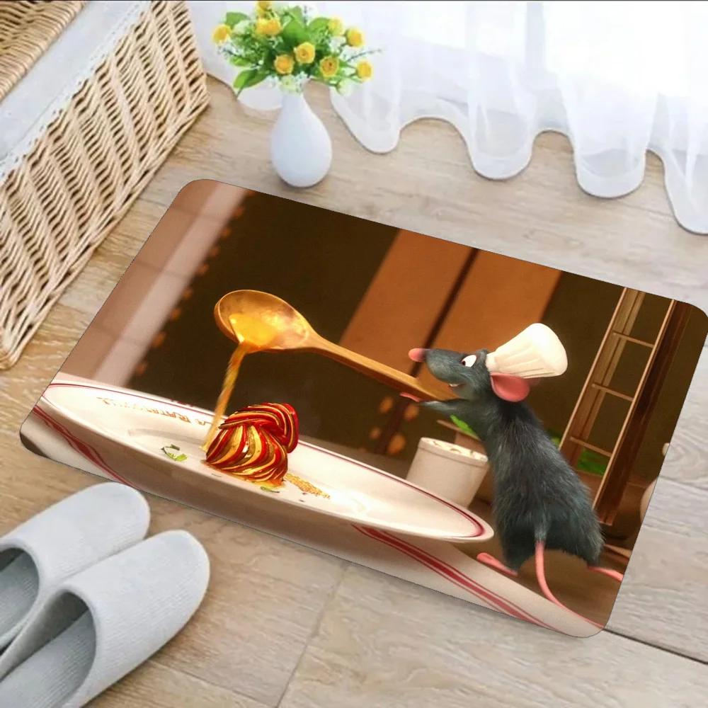 1pc  Disney Ratatouille Bathroom Absorbent Mats Anti-Slip Mats Home Decor Supplies Carpets Home Kitchen Floor Mats