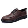 Men's Quality Leather Shoes British Business Lace Up Fashion Black Split Leather Shoes Men Moccasin