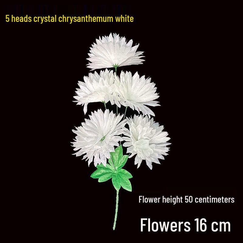 Qingming-Fest Chrysanthemenstrauß: 7-Kopf Seidenblumen Friedhofsgesteck für die Grabpflege