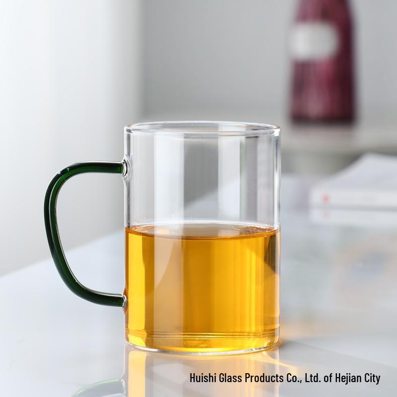 Colorful Handle Small High Borosilicate Glass Cup Set for Water, Juice & Tea Infusion