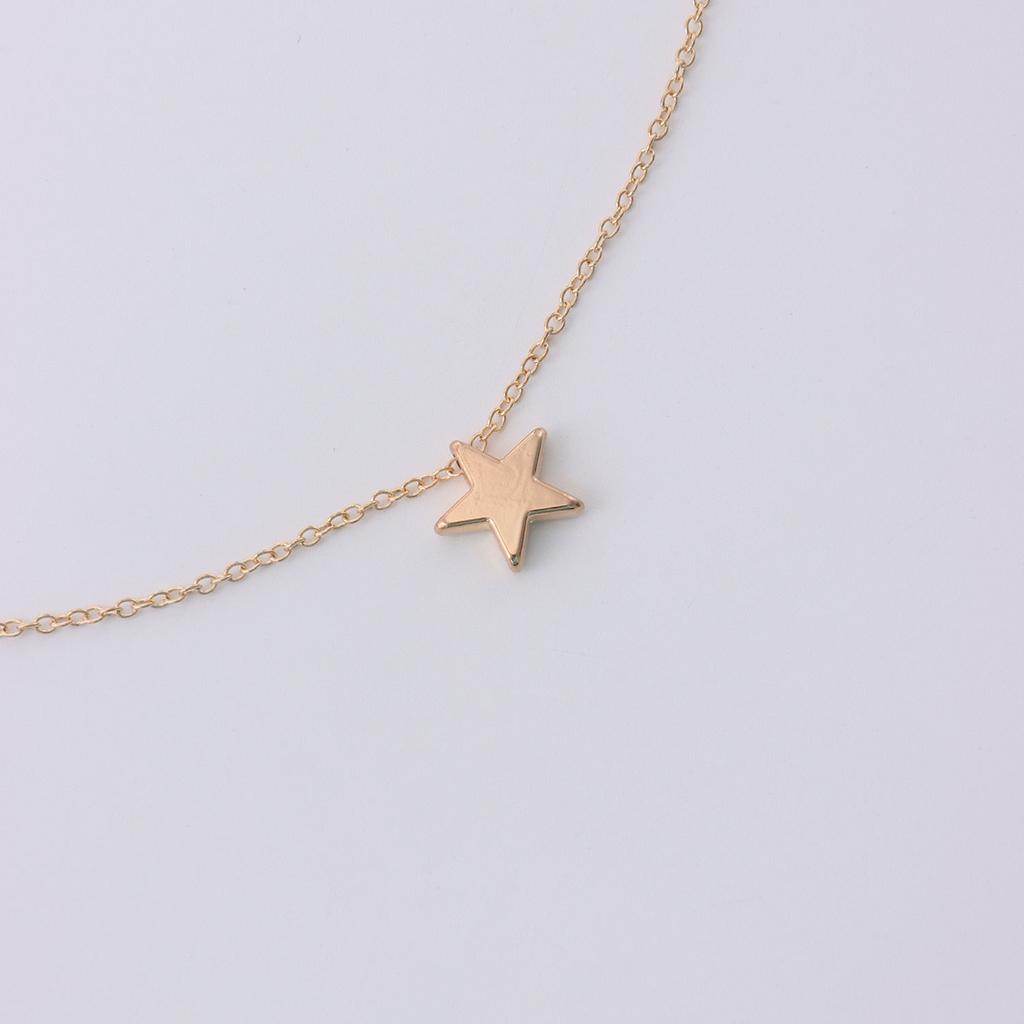 Europe, America, Fashionable Three-dimensional Smooth Five-pointed Star Pendant Necklace, Popular Temperament Simple Star Necklace