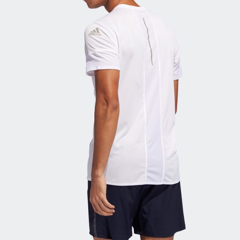adidas T Shirts Men's White Crew Neck Moderate Straight Fit EI6325
