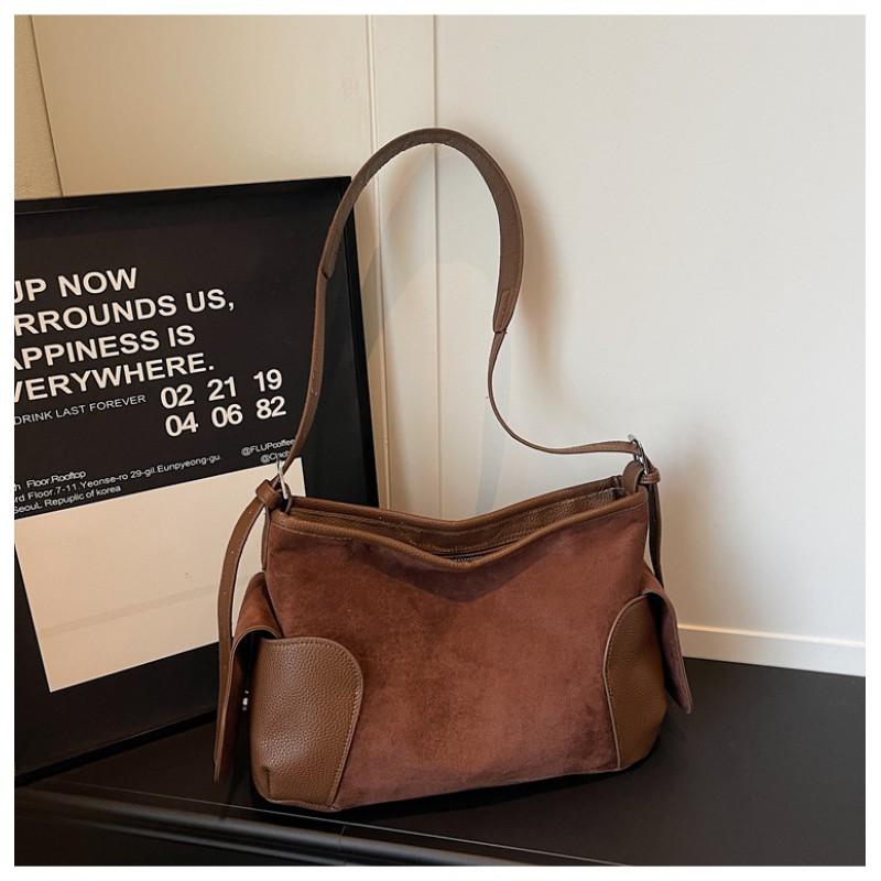 Suede Womens Tote Bag Large Capacity Crossbody Shoulder Urban Minimalist Style