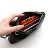 IJUN Vintage Clutch Bag for Women - Handmade Vegetable-Tanned Leather, XXS Size (Orange)