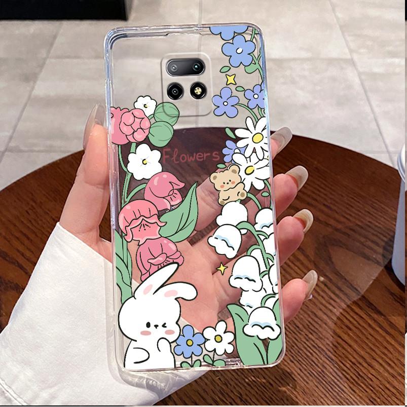 For Redmi 10X 5G / Redmi10X Pro 5G Case Love Heart Rabbit Clear Soft Silicone TPU Cover For Xiaomi Redmi 10X Pro 5G Phone Casing