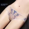 Transparente Netz-Slips Damen Erotische Slips Stickerei Blumig Unterwäsche Ultra Dünne Unterhosen Lingerie Durchsichtige Slips